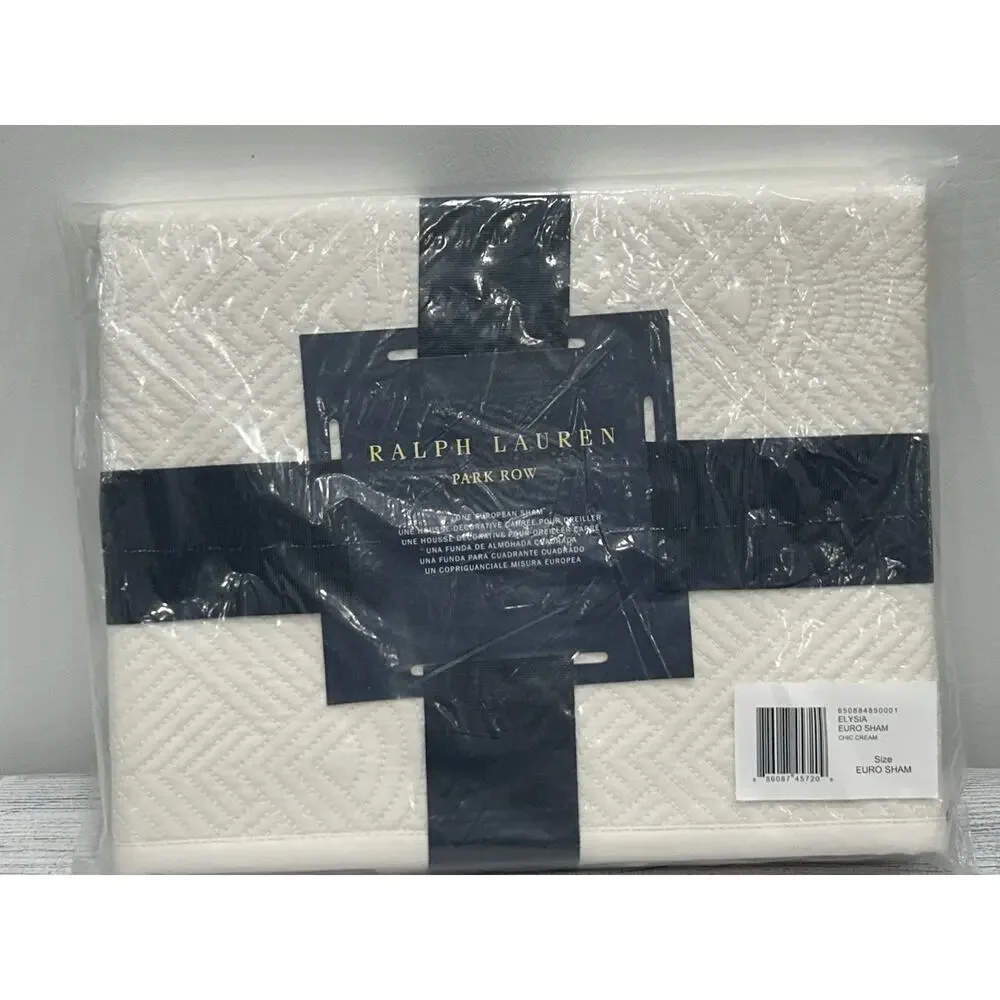 Ralph Lauren Elysia Park Row European Sham Chic Cream‎ NEW